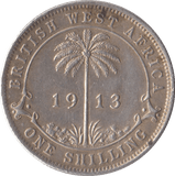 1913 SILVER 1 SHILLING BRITISH WEST AFRICA - SILVER WORLD COINS - Cambridgeshire Coins