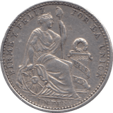 1913 SILVER 1/5 SOL PERU - SILVER WORLD COINS - Cambridgeshire Coins