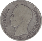 1913 SILVER 2 BOLIVARES VENEZUELA - SILVER WORLD COINS - Cambridgeshire Coins