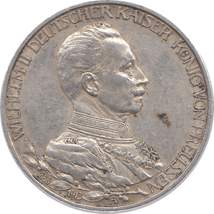 1913 SILVER 3 MARK GERMANY - SILVER WORLD COINS - Cambridgeshire Coins