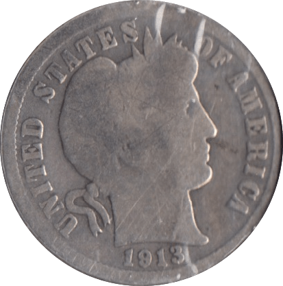1913 SILVER DIME USA - SILVER WORLD COINS - Cambridgeshire Coins