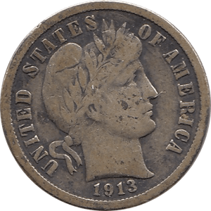 1913 SILVER DIME USA - SILVER WORLD COINS - Cambridgeshire Coins