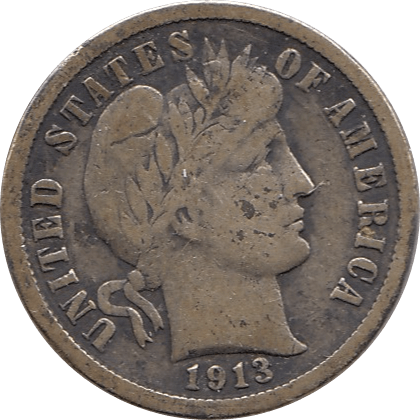 1913 SILVER DIME USA - SILVER WORLD COINS - Cambridgeshire Coins