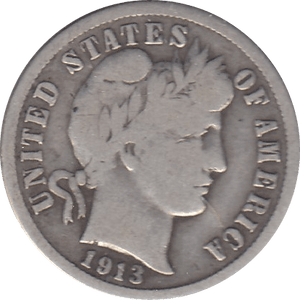 1913 SILVER DIME USA - SILVER WORLD COINS - Cambridgeshire Coins