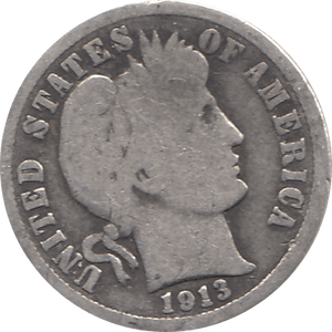 1913 SILVER DIME USA - SILVER WORLD COINS - Cambridgeshire Coins