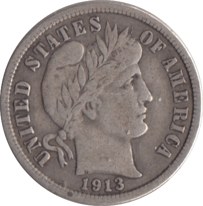 1913 SILVER ONE DIME USA - SILVER WORLD COINS - Cambridgeshire Coins
