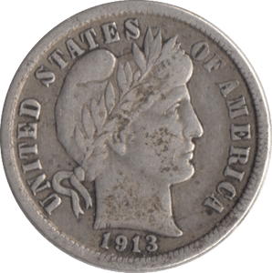 1913 SILVER ONE DIME USA - SILVER WORLD COINS - Cambridgeshire Coins