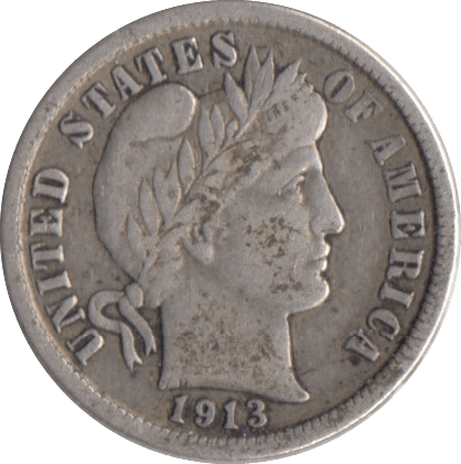 1913 SILVER ONE DIME USA - SILVER WORLD COINS - Cambridgeshire Coins