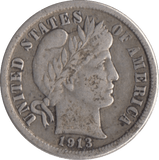 1913 SILVER ONE DIME USA - SILVER WORLD COINS - Cambridgeshire Coins