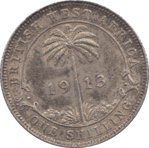 1913 SILVER ONE SHILLING WEST BRITISH AFRICA - SILVER WORLD COINS - Cambridgeshire Coins