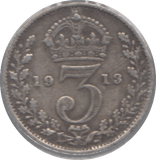 1913 SILVER THREEPENCE ( FINE ) - Threepence - Cambridgeshire Coins