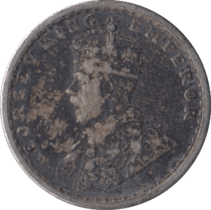 1913 SILVER TWO ANNAS INDIA - SILVER WORLD COINS - Cambridgeshire Coins