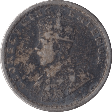 1913 SILVER TWO ANNAS INDIA - SILVER WORLD COINS - Cambridgeshire Coins
