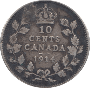 1914 10 CENTS CANADA - WORLD COINS - Cambridgeshire Coins