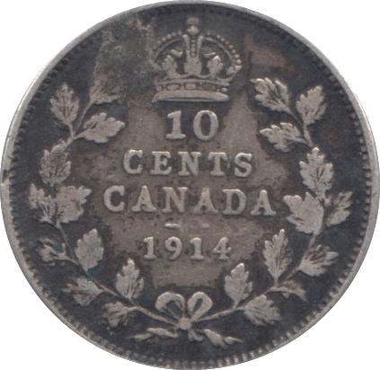 1914 10 CENTS CANADA - WORLD COINS - Cambridgeshire Coins