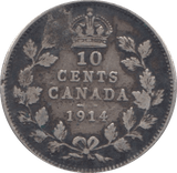 1914 10 CENTS CANADA - WORLD COINS - Cambridgeshire Coins