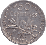 1914 50 CENTIMES FRANCE - WORLD COINS - Cambridgeshire Coins