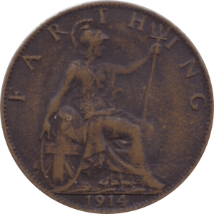 1914 FARTHING 2 ( GVF ) 52 - Farthing - Cambridgeshire Coins