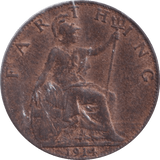 1914 FARTHING ( GVF ) - Farthing - Cambridgeshire Coins