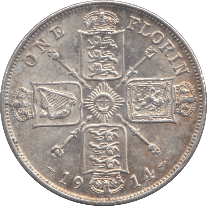 1914 FLORIN ( EF ) - FLORIN - Cambridgeshire Coins