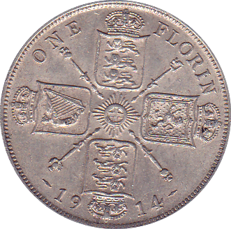 1914 FLORIN ( GEF ) - Florin - Cambridgeshire Coins