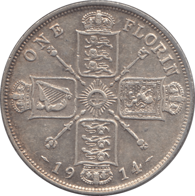 1914 FLORIN ( GVF ) 3 - Florin - Cambridgeshire Coins