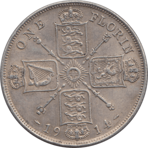 1914 FLORIN ( GVF ) 5 - Florin - Cambridgeshire Coins