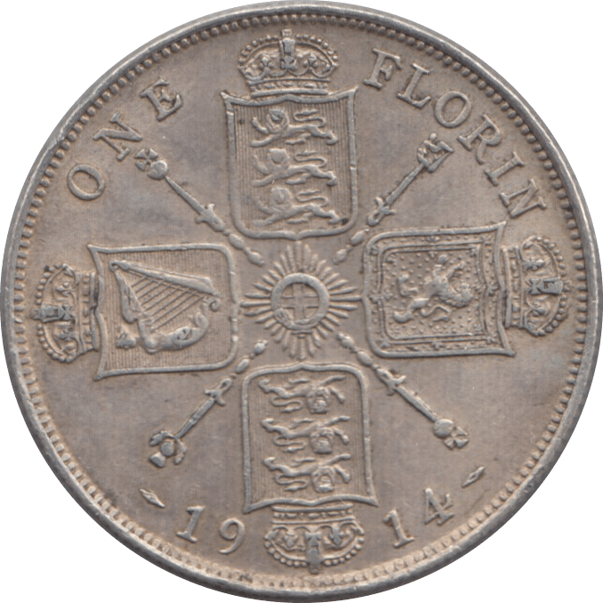 1914 FLORIN ( GVF ) 5 - Florin - Cambridgeshire Coins
