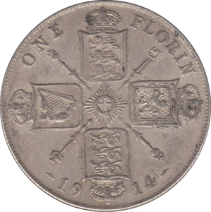 1914 FLORIN ( GVF ) 8 - Florin - Cambridgeshire Coins