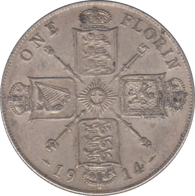 1914 FLORIN ( GVF ) 8 - Florin - Cambridgeshire Coins