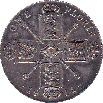 1914 FLORIN ( GVF) B - Florin - Cambridgeshire Coins