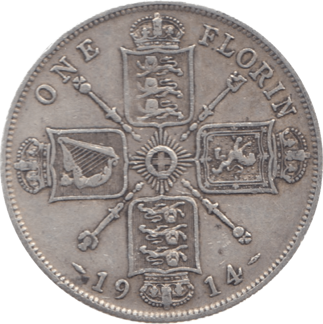 1914 FLORIN ( VF ) 11 - Florin - Cambridgeshire Coins