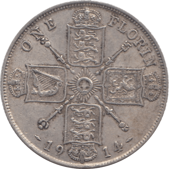 1914 FLORIN ( VF ) 12 - Florin - Cambridgeshire Coins