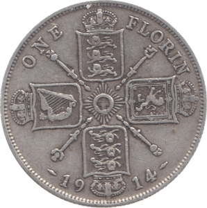 1914 FLORIN ( VF ) 12 - Florin - Cambridgeshire Coins