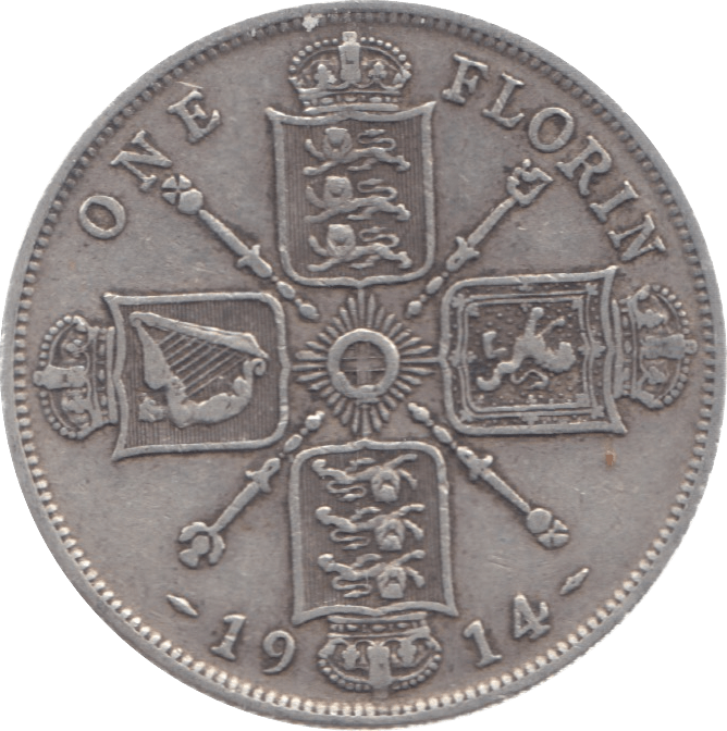 1914 FLORIN ( VF ) 12 - Florin - Cambridgeshire Coins