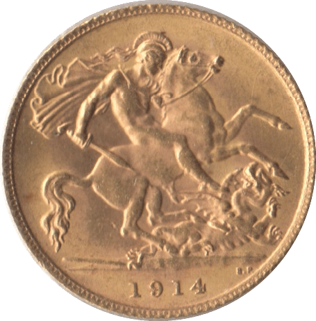 1914 GOLD HALF SOVEREIGN ( AUNC ) - Half Sovereign - Cambridgeshire Coins