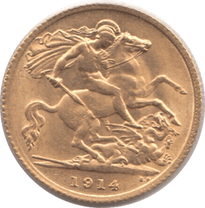 1914 GOLD HALF SOVEREIGN ( AUNC ) - Half Sovereign - Cambridgeshire Coins