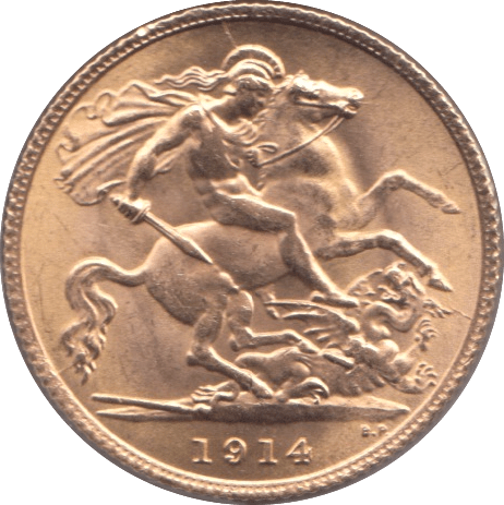 1914 GOLD HALF SOVEREIGN ( UNC ) - Half Sovereign - Cambridgeshire Coins