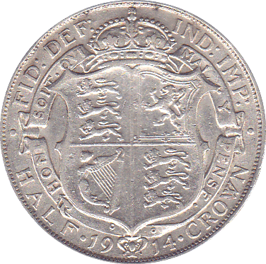 1914 HALFCROWN ( GVF ) A - Halfcrown - Cambridgeshire Coins