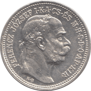 1914 HUNGARY SILVER 1 KORONA - SILVER WORLD COINS - Cambridgeshire Coins