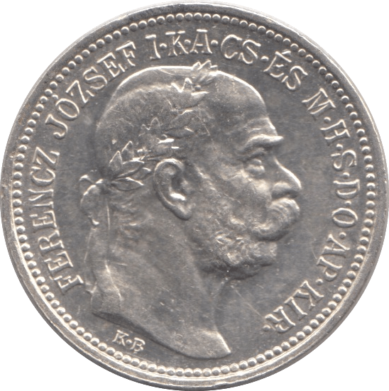 1914 HUNGARY SILVER 1 KORONA - SILVER WORLD COINS - Cambridgeshire Coins