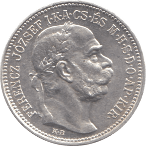 1914 HUNGARY SILVER ONE KORONA - SILVER WORLD COINS - Cambridgeshire Coins