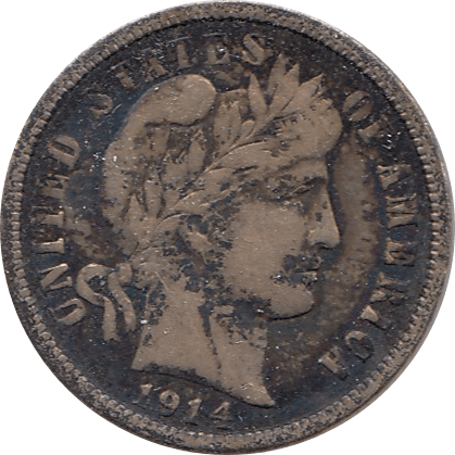 1914 SILVER DIME USA - SILVER WORLD COINS - Cambridgeshire Coins