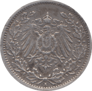 1914 SILVER HALF MARK GERMANY - SILVER WORLD COINS - Cambridgeshire Coins