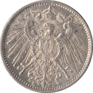 1914 SILVER ONE MARK GERMANY - SILVER WORLD COINS - Cambridgeshire Coins