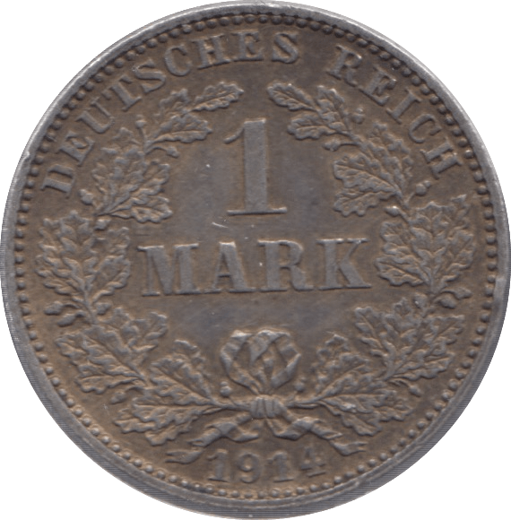 1914 SILVER ONE MARK GERMANY - WORLD SILVER COINS - Cambridgeshire Coins