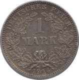 1914 SILVER ONE MARK GERMANY - WORLD SILVER COINS - Cambridgeshire Coins