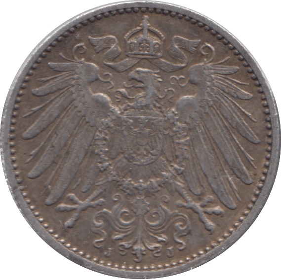 1914 SILVER ONE MARK GERMANY - WORLD SILVER COINS - Cambridgeshire Coins