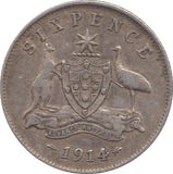 1914 SILVER SIXPENCE AUSTRALIA - SILVER WORLD COINS - Cambridgeshire Coins