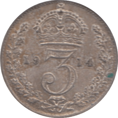 1914 THREEPENCE ( EF ) 14 - Threepence - Cambridgeshire Coins